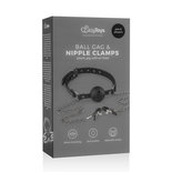 Open Ball Gag Met Tepelklemmen