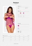Delishya Babydoll Met Open Cups - Paars