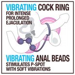 Anal Adventures Platinum - Anaal Kralen Met Vibrerende Cockring