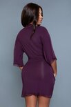 Sylvie Kimono Met Kant - Paars