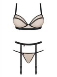 Nudelia 3-delige Jarretel Set - Nude/Zwart