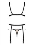 Nudelia 3-delige Jarretel Set - Nude/Zwart