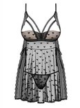 Heartia Babydoll Met Open Cups