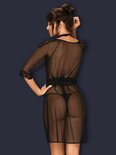 Lucita Transparante Kimono Met Choker - Zwart