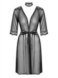Lucita Transparante Kimono Met Choker - Zwart