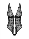 Isabellia Kanten Stringbody - Zwart