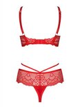 Loventy 2-delige Kanten BH Set - Rood