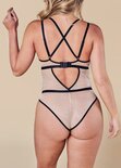 Nudelia Opvallende Body - Nude/Zwart