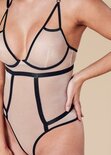 Nudelia Opvallende Body - Nude/Zwart