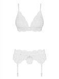 3-Delige Kanten Jarretel Set - Wit