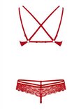 2-Delige Kanten BH Set - Rood