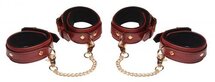 6-delige BDSM PU Lederen Boeienset Met Collar En Riem - Bordeaux