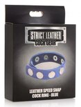 Cock Gear Verstelbare Leren Cockring Met Studs - Blauw