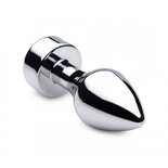 Aluminum Buttplug Met Roze Kristal - Medium